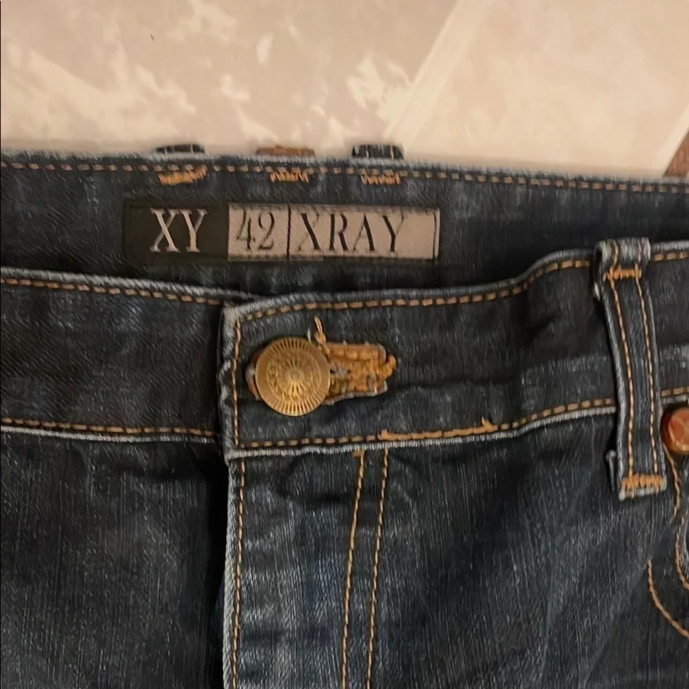 XY XRAY Blue Straight-Leg Jeans with Vintage Fading